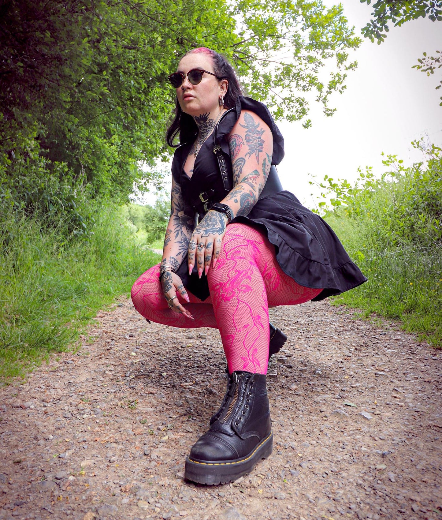 Riff Raff Fishnets - Pomegranate