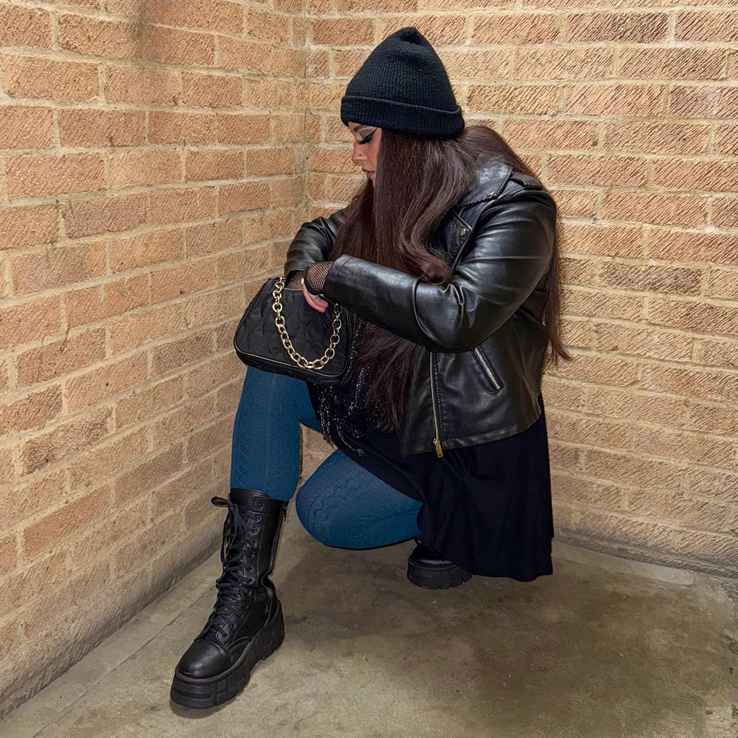 Grannies Cable Knit Wool Tights V2 - Bone China