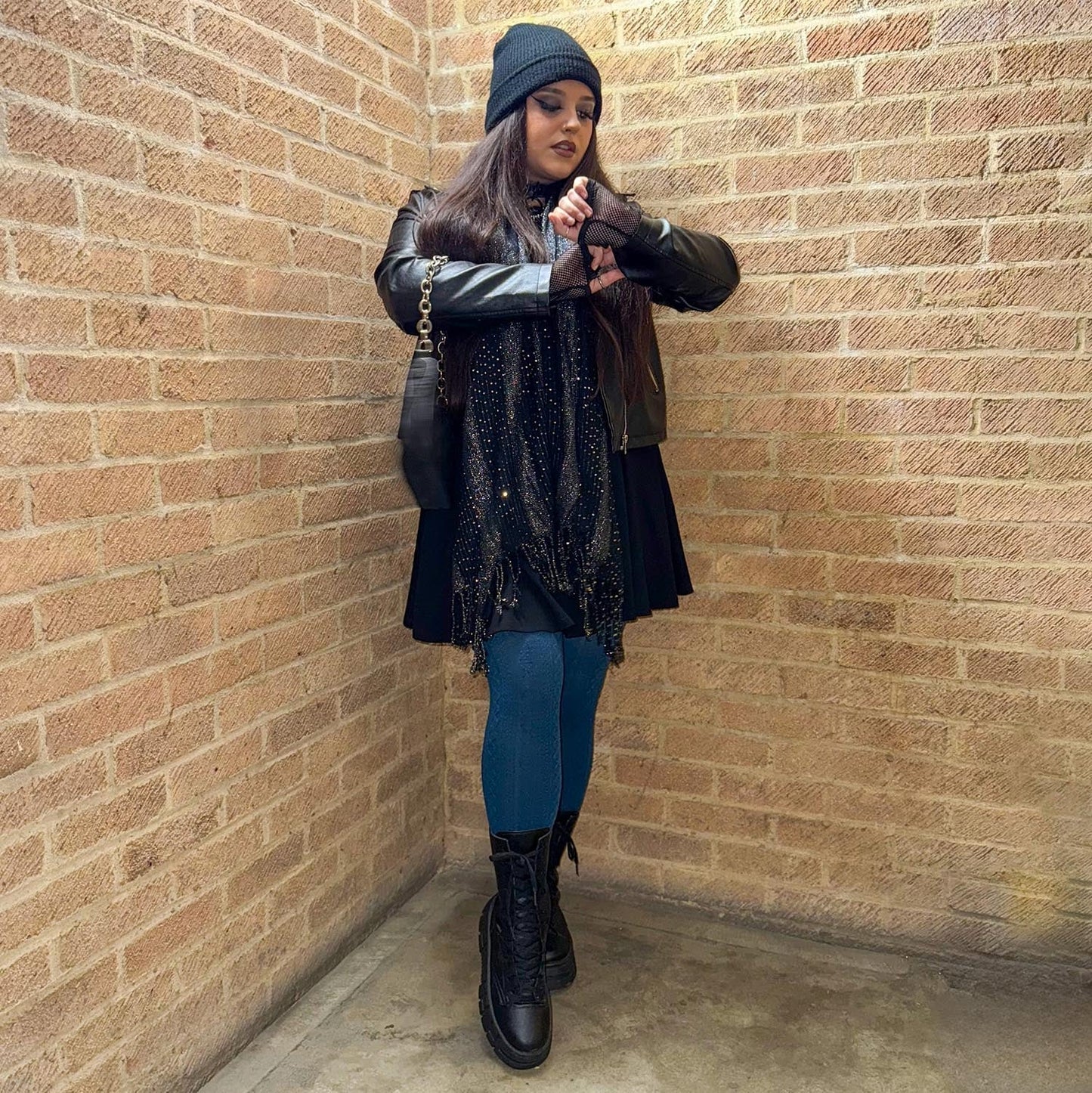 Grannies Cable Knit Wool Tights V2 - Bone China