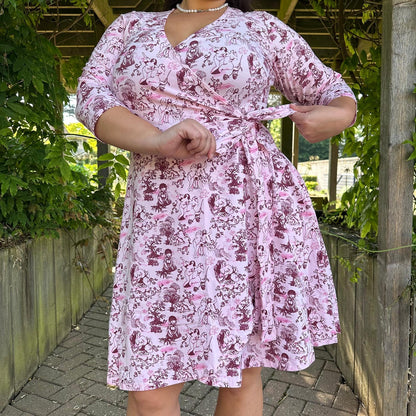 Mini Wrap Dress - Passion au Jardin - L'Amour Rose