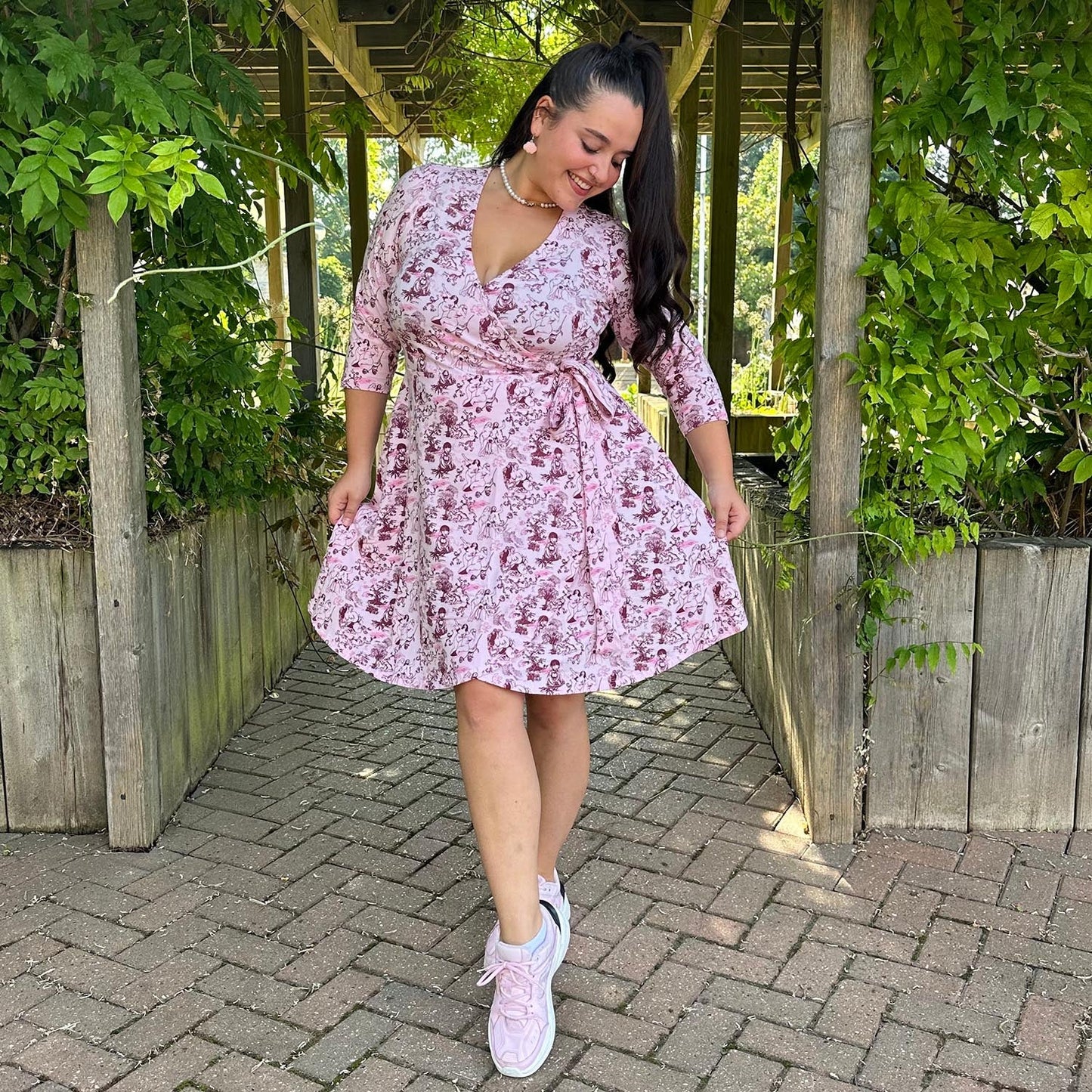 Mini Wrap Dress - Passion au Jardin - L'Amour Rose