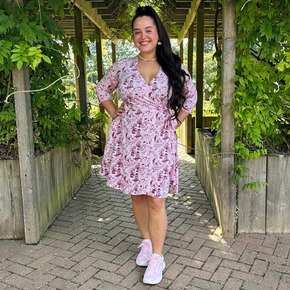 Mini Wrap Dress - Passion au Jardin - L'Amour Rose