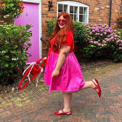 Poplin Tee Dress - Sangria/Pink Lady