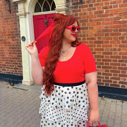 Short Sleeve Cotton Bodysuit - Sangria