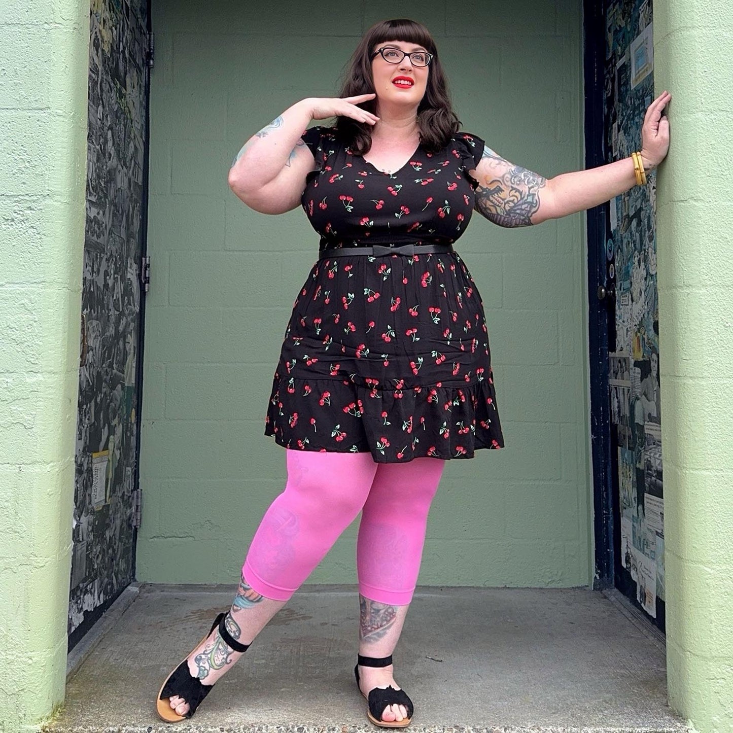 Stay Cool Capri Tights - Pink Lady