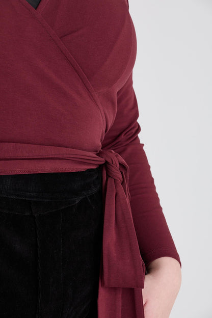 Organic Cotton Wrap Top - Roast