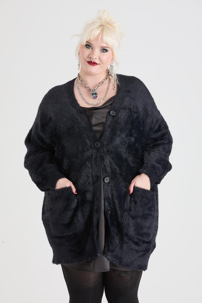 Fluffy Cardigan - Black