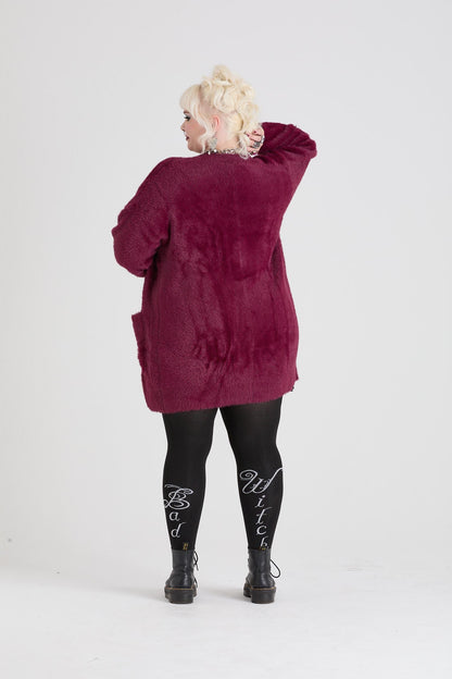 Fluffy Cardigan - Cherry