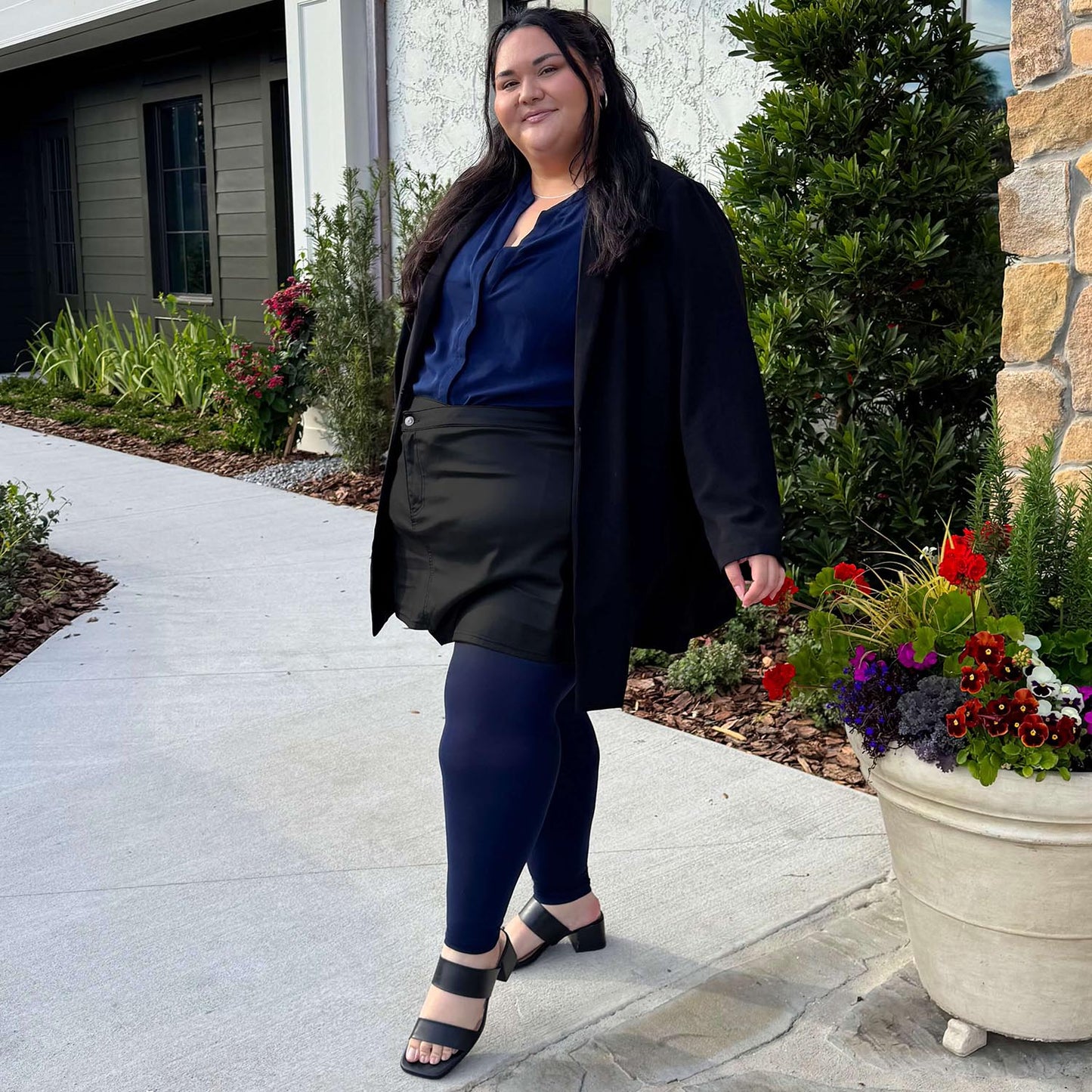 Footless Tights - Navy