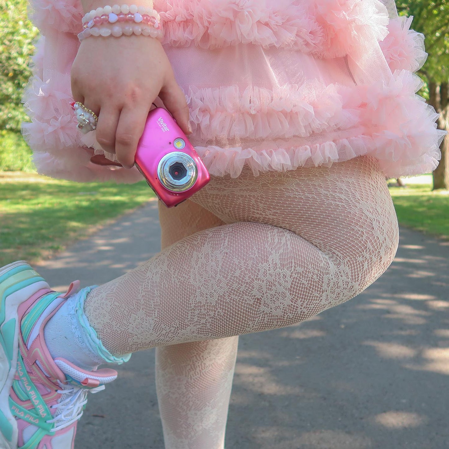 Hot Patootie Fishnets - Ivory