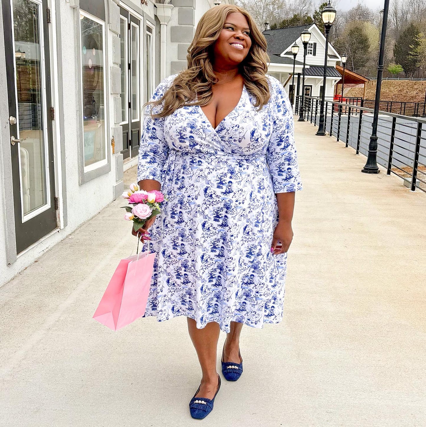 Wrap Dress - Passion au Jardin - L'Amour Bleu