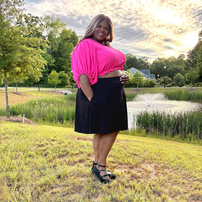 Petal Pleated Skort - Black