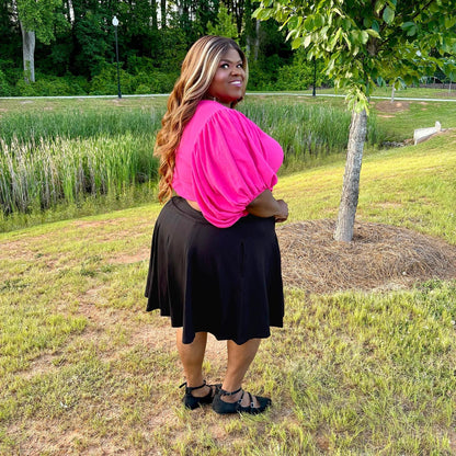 Petal Pleated Skort - Black