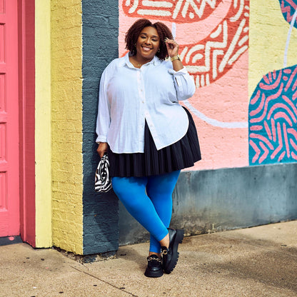 Footless Tights - Peacock