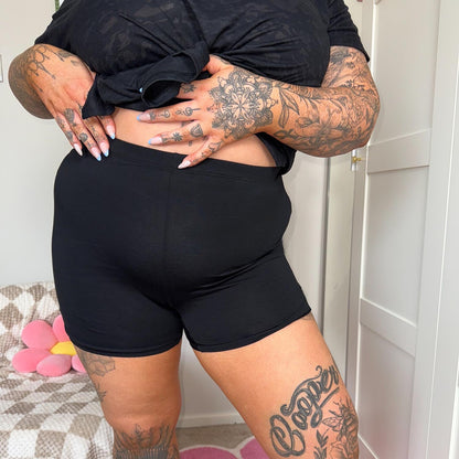 Organic Cotton Femme Boxer Shorts - Black