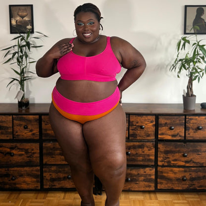 Organic Cotton Full Brief Duo Knickers - Papaya & Barbara