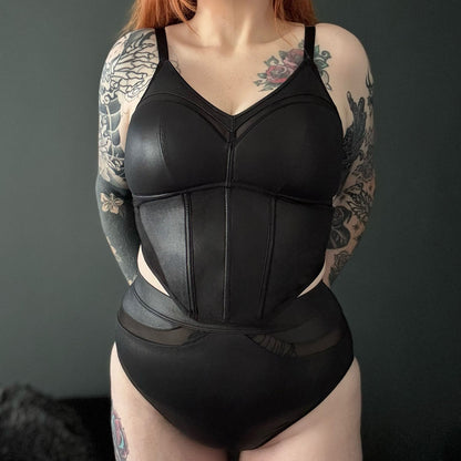 Siren Faux Leather Bustier