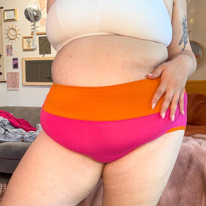 Organic Cotton Full Brief Duo Knickers - Barbara & Papaya