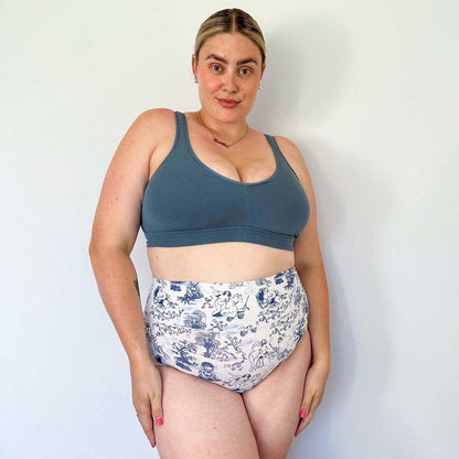 Organic Cotton Full Brief Knickers - Passion au Jardin - L'Amour Bleu