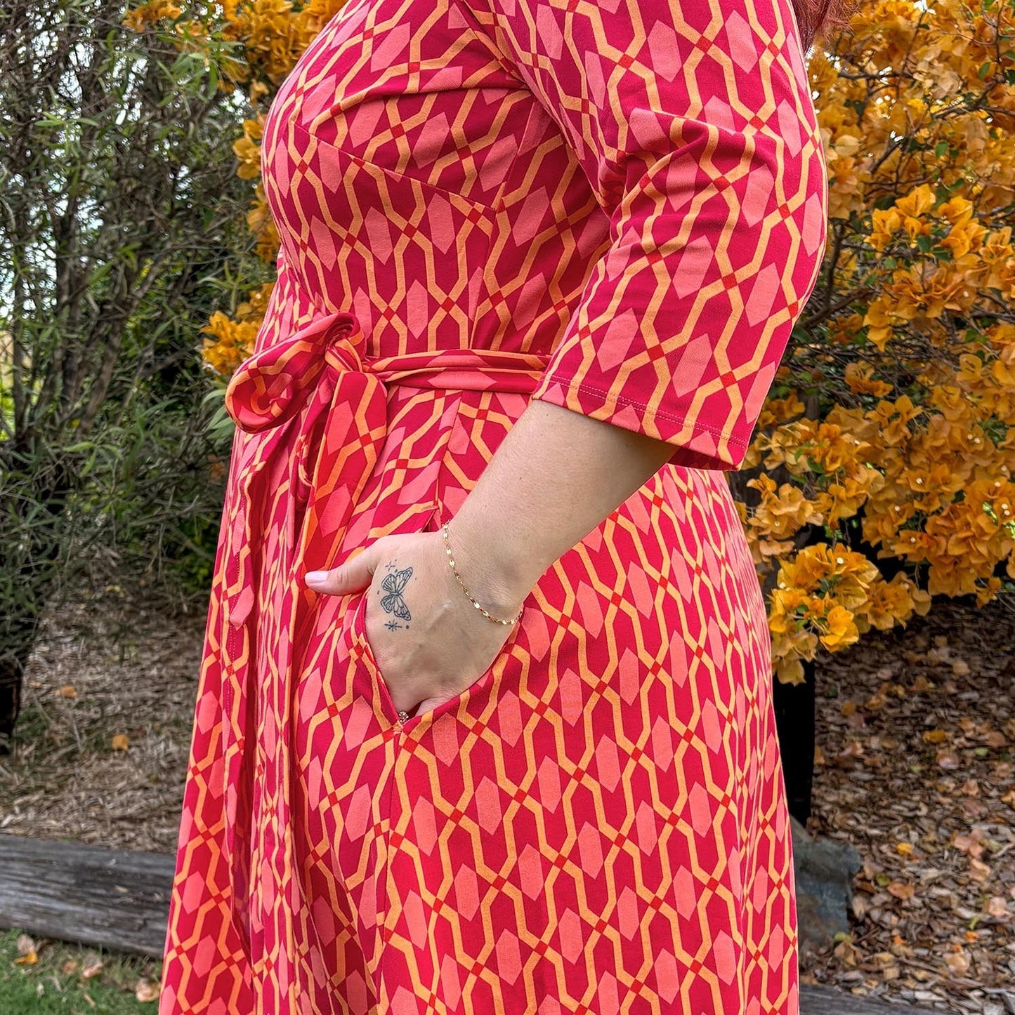 Wrap Dress - Red City