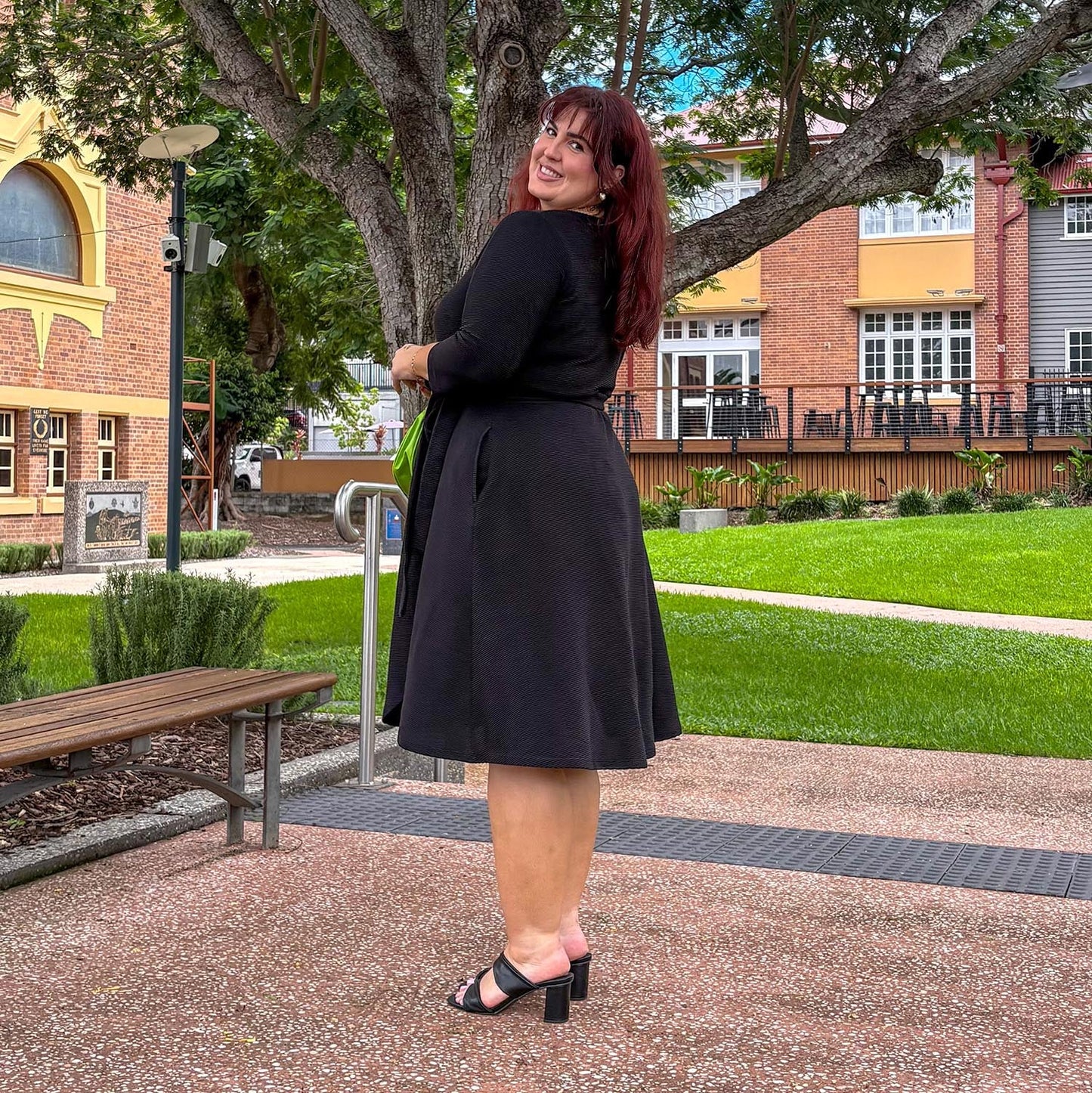 Ottoman Wrap Around Dress - Black