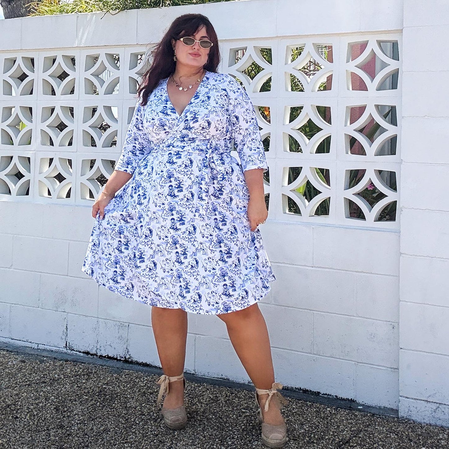 Wrap Dress - Passion au Jardin - L'Amour Bleu