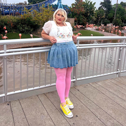 Footless Tights - Dragon Fruit