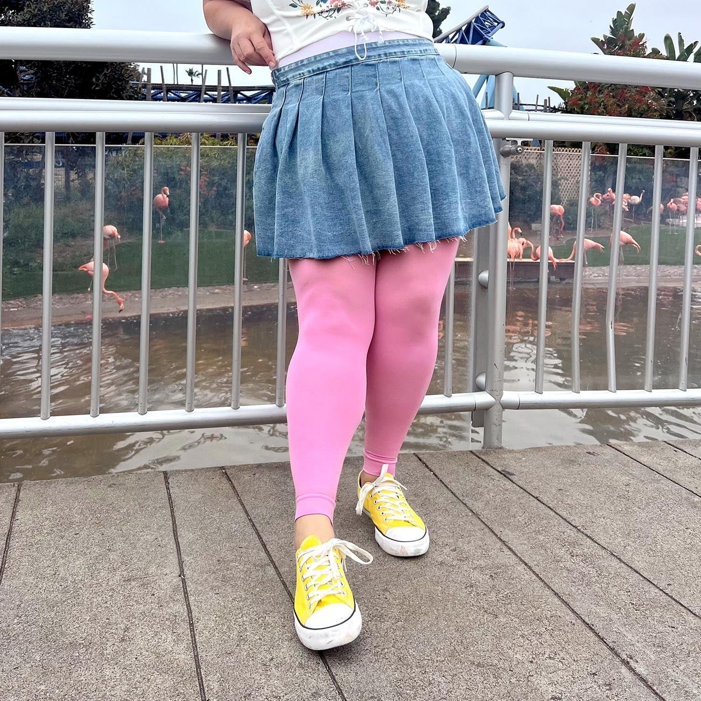 Footless Tights - Dragon Fruit