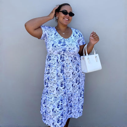 Tiered Dress - Passion au Jardin - L'Amour Bleu