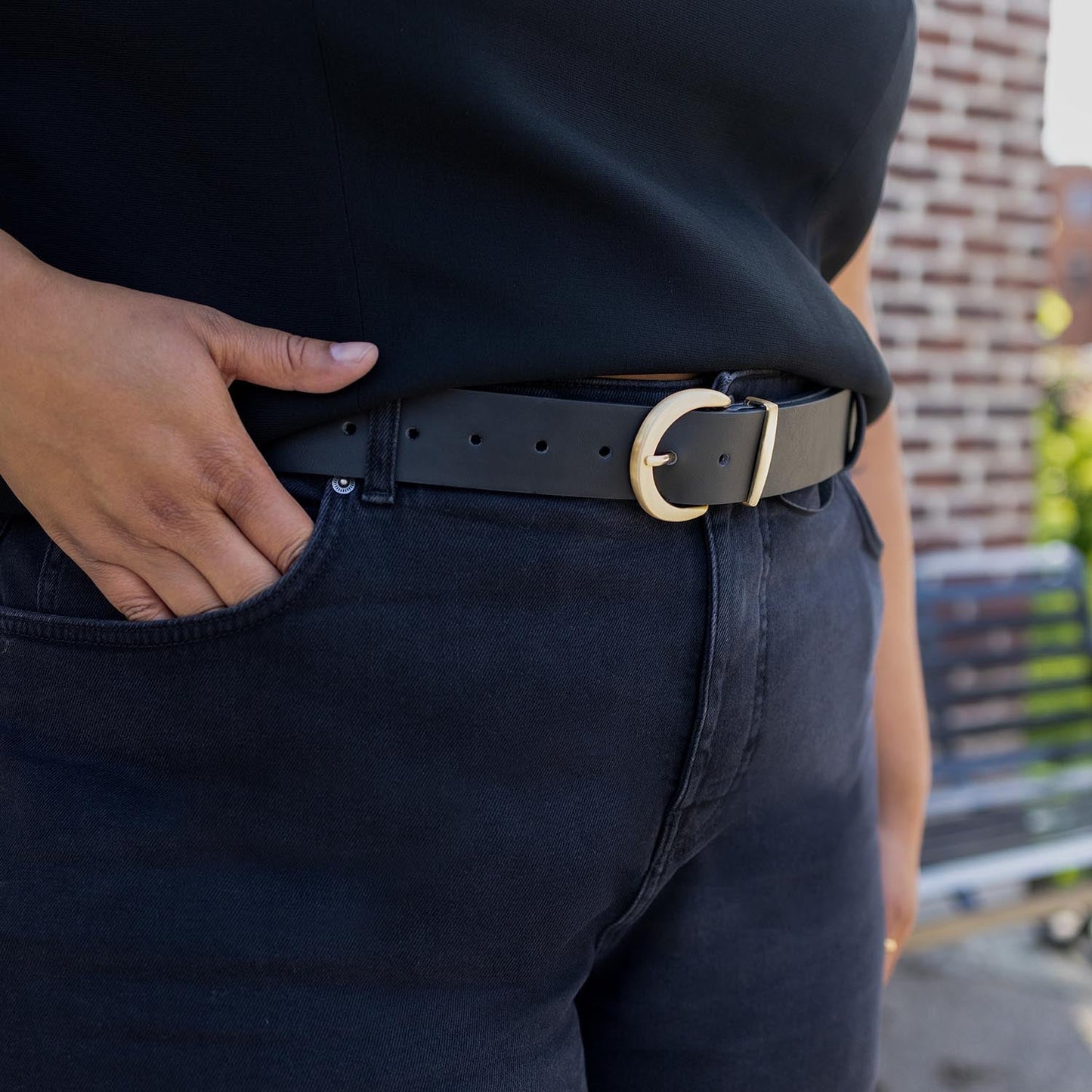 Organic Mom Jeans - Black Sea