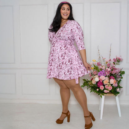 Mini Wrap Dress - Passion au Jardin - L'Amour Rose
