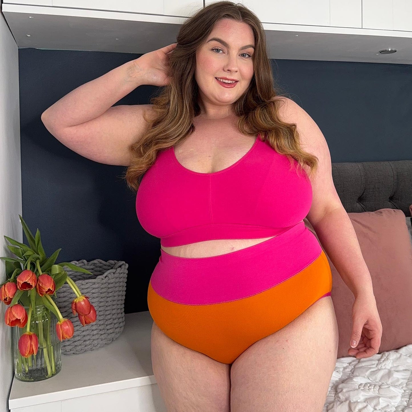 Organic Cotton Full Brief Duo Knickers - Papaya & Barbara