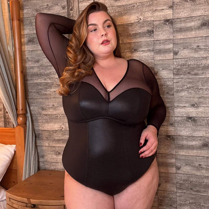 Siren Faux Leather Bodysuit
