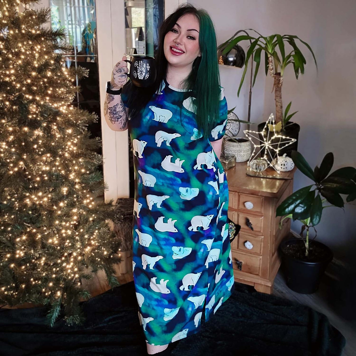 Organic Cotton Long Nightdress - Polar Bears