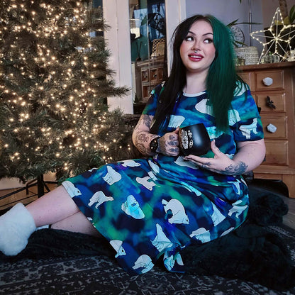 Organic Cotton Long Nightdress - Polar Bears