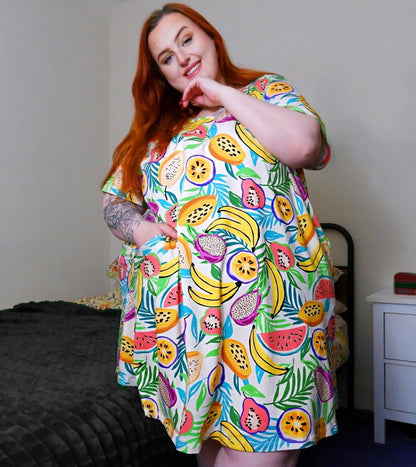 Organic Club Tropicana Day/Nightdress With Sleeves