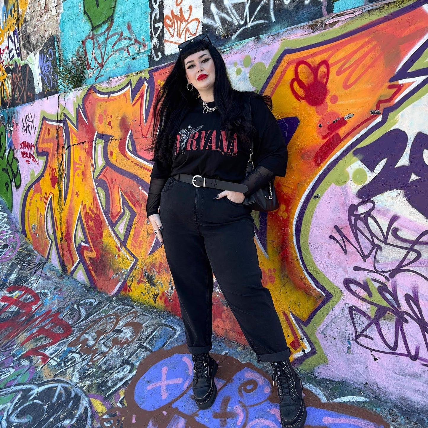 Organic Mom Jeans - Black Sea