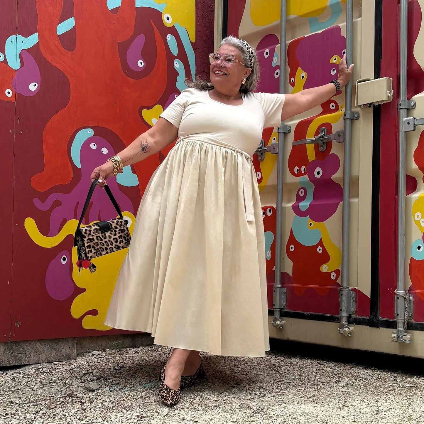 Midaxi Tee Poplin Dress - Oatmeal