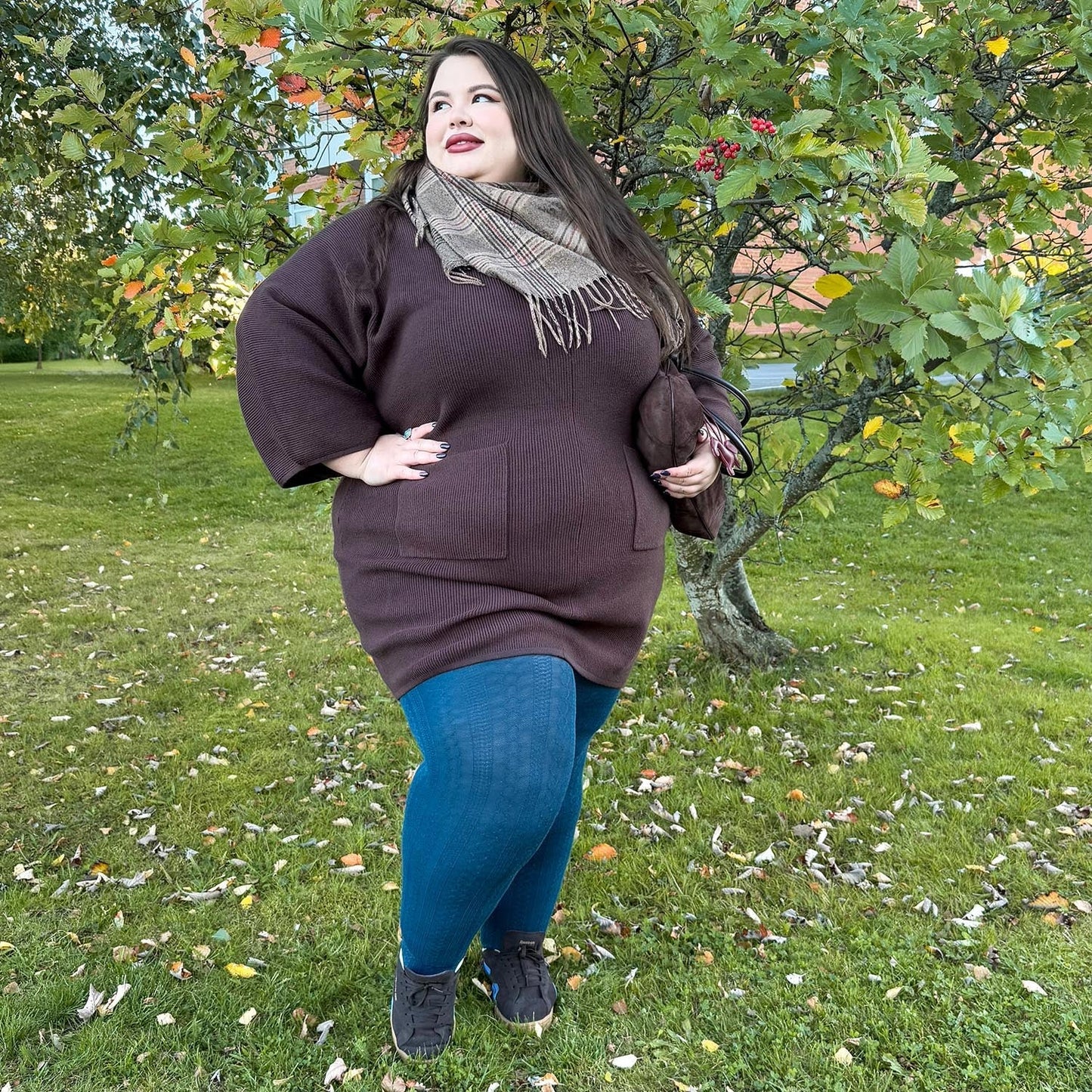 Grannies Cable Knit Wool Tights V2 - Bone China