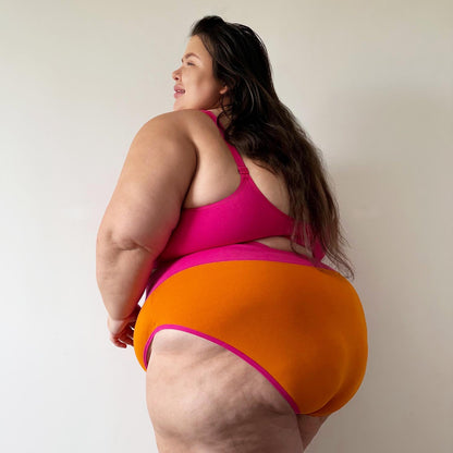 Organic Cotton Full Brief Duo Knickers - Papaya & Barbara