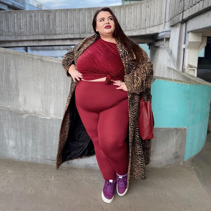 Long Buttery Leggings - Wine