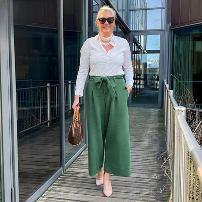 Ottoman Wide Leg Tailored Trousers  - Petit Pois