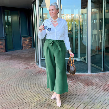 Ottoman Wide Leg Tailored Trousers  - Petit Pois