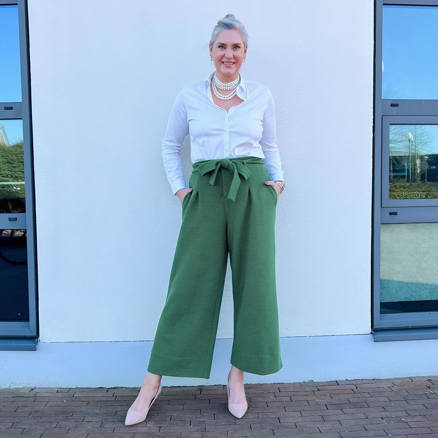 Ottoman Wide Leg Tailored Trousers  - Petit Pois