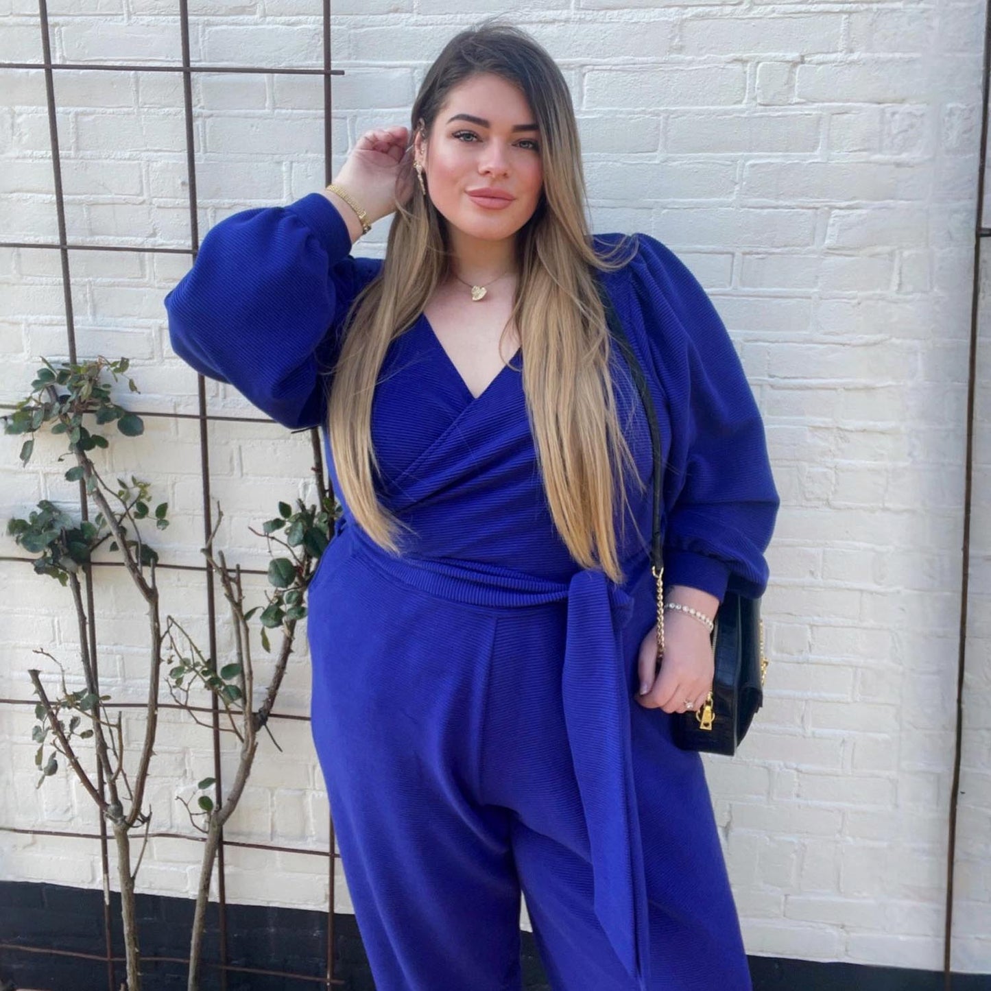 Ottoman Long Sleeve Wrap Jumpsuit - Aretha