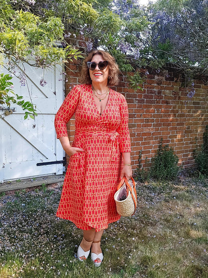 Wrap Dress - Red City