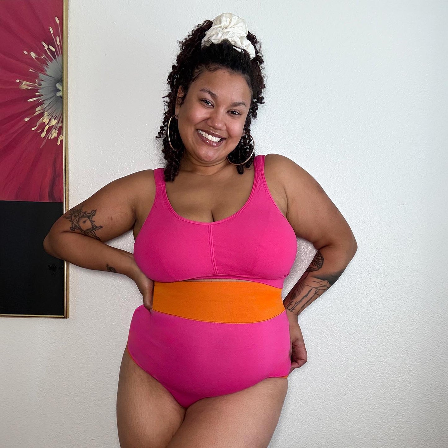 Organic Cotton Super High Waist Duo Knickers - Barbara & Papaya