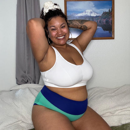 Organic Cotton Full Brief Duo Knickers - Mint & Arabesque