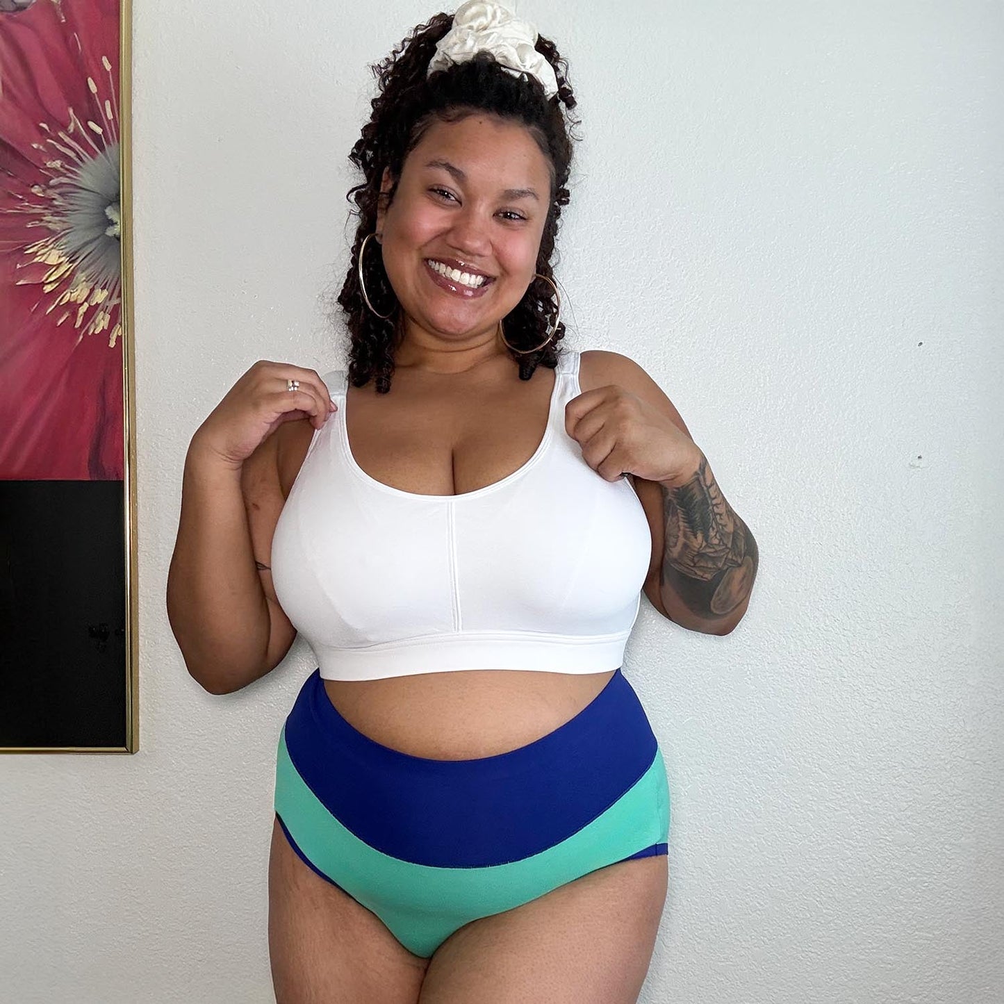 Organic Cotton Full Brief Duo Knickers - Mint & Arabesque