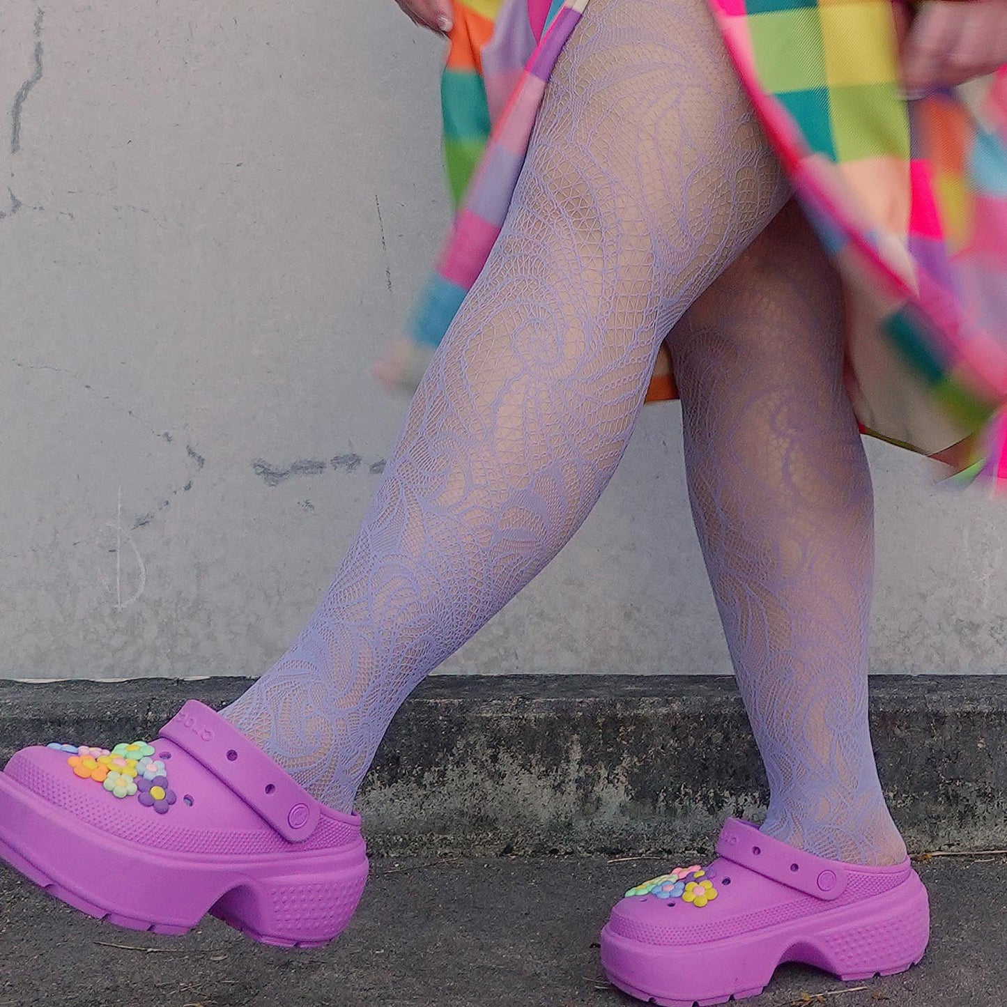 Thighs the Limit Fishnets - Timewarp - Periwinkle